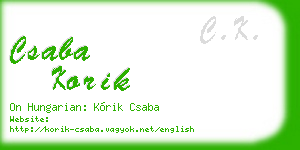 csaba korik business card